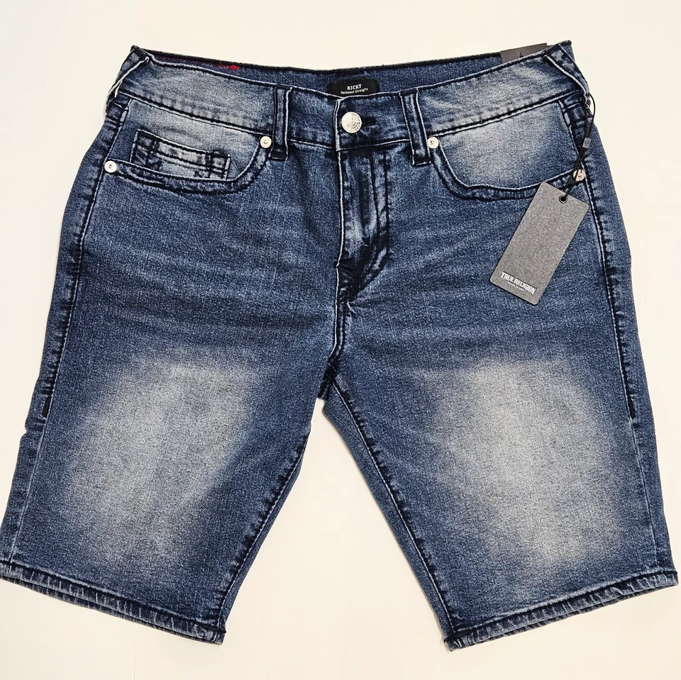 True Religion короткие мужские Ricky большой T расслабленный прямой W34 36 38 30 Storm108061R - Изображение 3 из 4