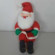 Vintage International Silver Co 1995 Nylon Puffy Santa Claus Plush Stuffed Toy