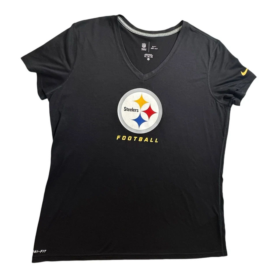 Pittsburg Steelers Women T-Shirt XXL Black Troy Polamalu Nike Swoosh Logo - Image 4 of 4