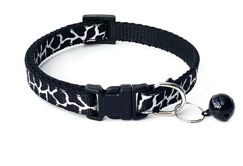 ADJUSTABLE CAT DOG COLLAR Bell Small Kitten Pet Puppy The Moo/Cow Patern Collar - Picture 11 of 17