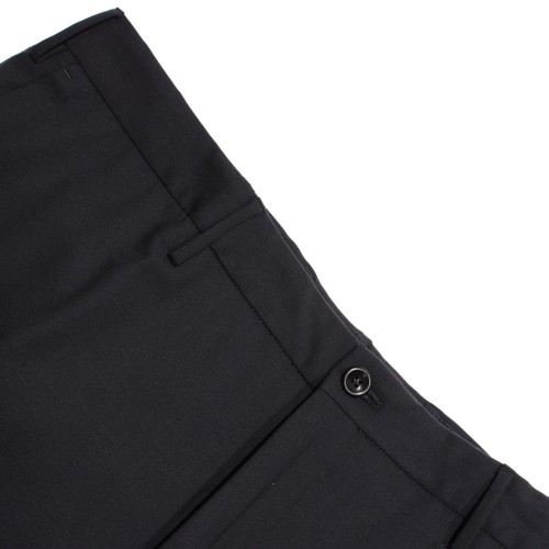Pantaloni eleganti Incotex nuovi con etichette taglia 56 (40 US) aderenti in misto lana blu tinta unita