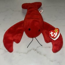 TY Beanie Baby Pinchers the Lobster 1993. PVC pellets RETIRED Rare/ Errors