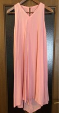 Authentic Chanel Sleeveless Silk Dress Dress Size M Pink Good Condition HN3375