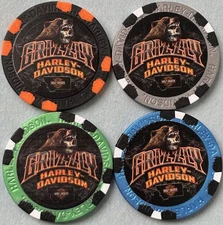 Harley Davidson Wide Print Poker Chip Grizzly HD in Missoula, Montana  (Pick 1)