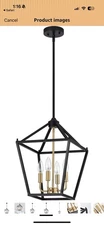 Chloe Lighting Ironclad Industrial 4 Light Pendant In Textured Black