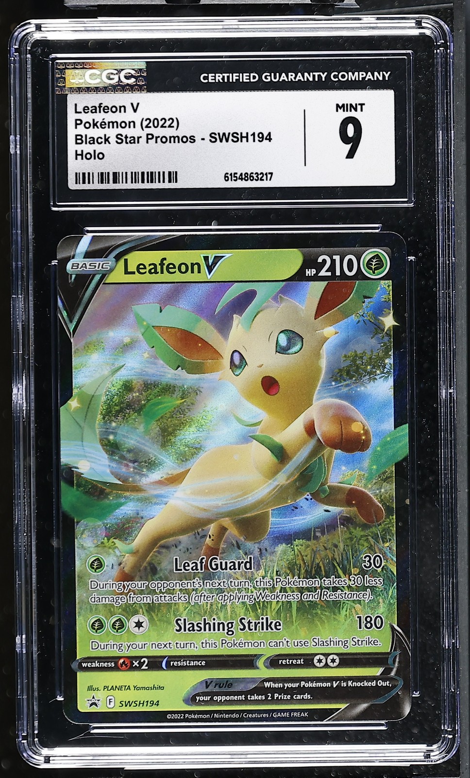 2022 Leafeon V SWSH194 Holo Black Star Promos CGC 9 Mint