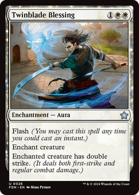 Twinblade Blessing #26 (LP) Foundations FDN Magic MTG