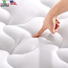 SLEEP ZONE Mattress Topper Twin Mattress Pad, Cooling Quilted Fitted Mattress Co