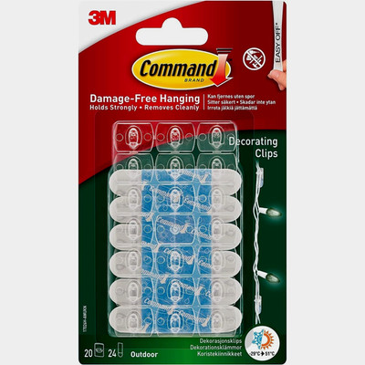 Command Außen Deko Clips 20 Stück für Lichterkette beschädigungsfrei hängend 3M