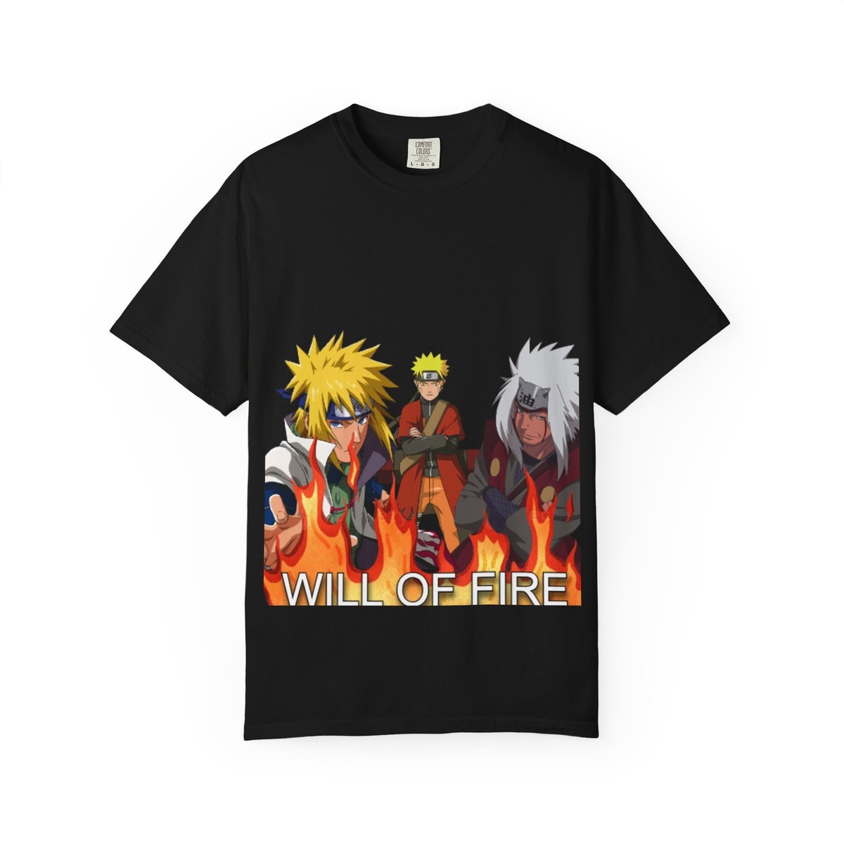 Naruto T-Shirt Anime Jiraiya Minato Merch Will Of Fire | eBay