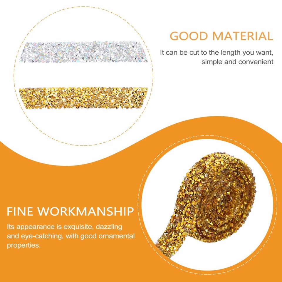 2 Pieces Dekoband Strassband Selbstklebend DIY -Kleidungszubehör - Bild 2 von 4