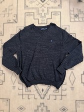 Polo Ralph Lauren Navy Blue Heather Cotton Crewneck Sweater Sweatshirt Size XL