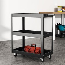 3 Tier Utility Service Trolley Heavy Duty Rolling Tool Cart Storage Cart