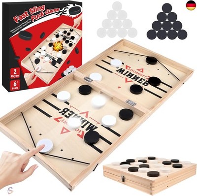 Vibbang Fast Sling Puck Spiel, 2 in1 Portable Shuffleboard Hockey Brettspiel,