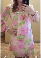Lilly Pulitzer vintage Floral Harper Dress 'Dirty Shirley' Size 8 Usa ( 12 Uk)