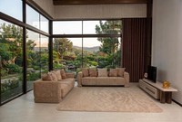 Luxus Wohnkombination Beige Sofas Tv-Lowboard Zeitlos Exklusiv Design