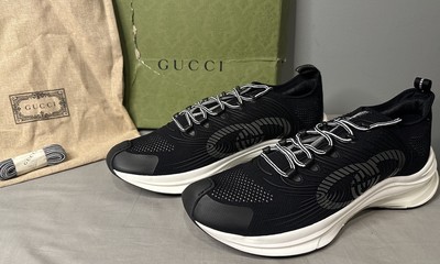 Gucci Run Black/Grey Sneakers Shoes Men s Size 13 (US 13.5) Authentic