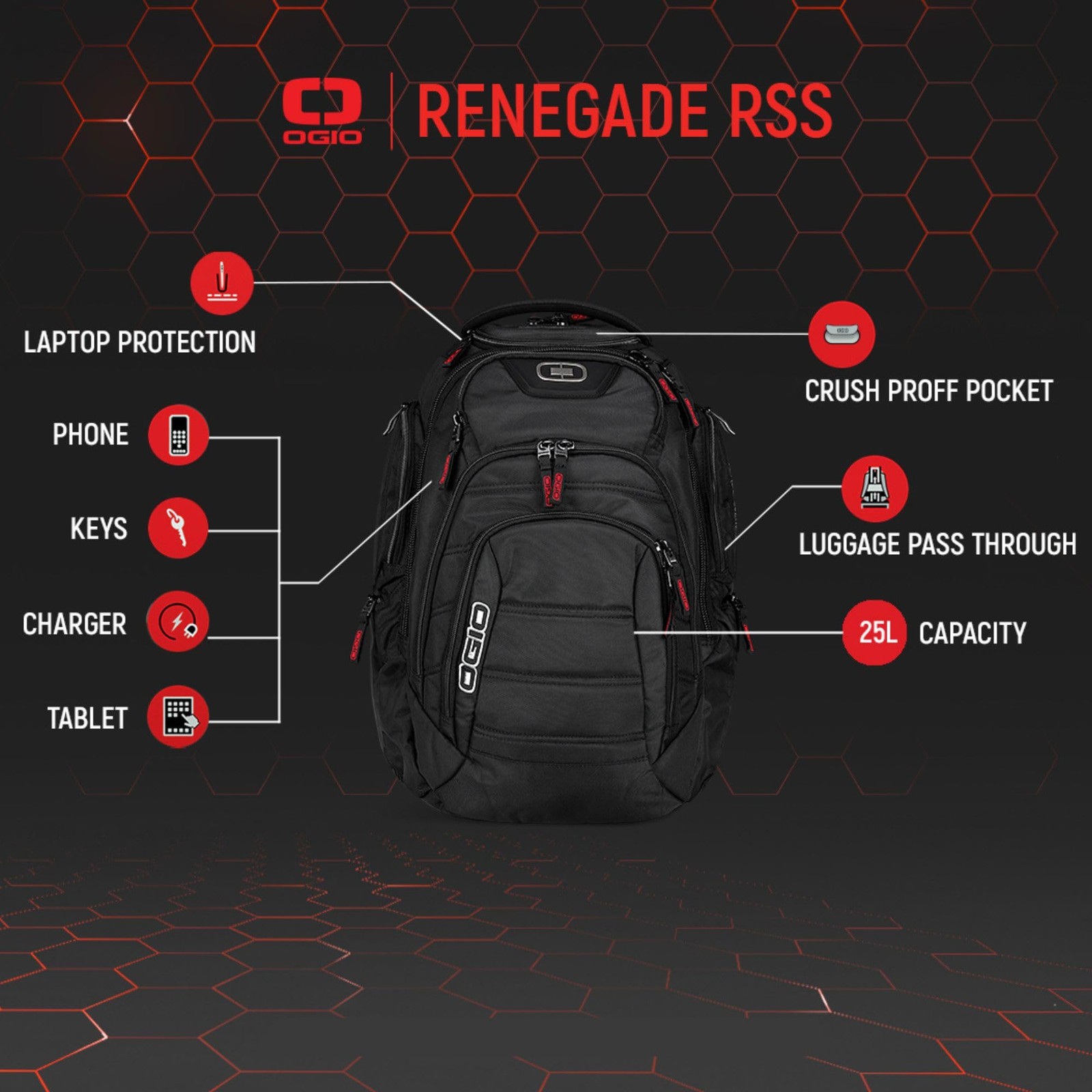Renegade Backpack (Renegade , Black), Large - image 3