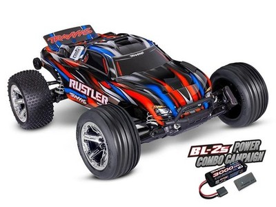 Traxxas Rustler 2WD Brushless BL-2S RTR rot 1:10 Stadium Truck mit 2S Lipo Akku 