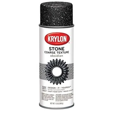 Krylon K18212 Coarse Stone Texture Finish Spray Paint, Obsidian, 12 Ounce
