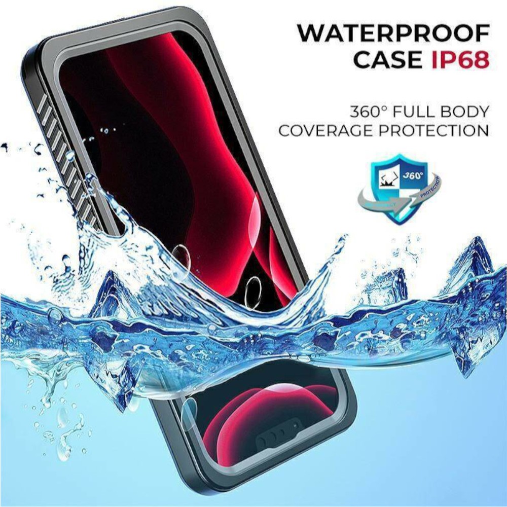 Coque étanche IP68 iPhone 15 Pro noir étui waterproof antichoc protection intégrale