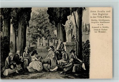 10173813 - Anna Amalia und ihre Begleiter in der Villa D`Este. - Gemaelde von