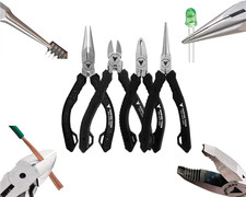 Juego de mini alicates de precisión VAMPLIERS 4 PIEZAS 5" hechos en Japón acero al carbono seguro ESD