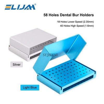 Dental 58 Holes Sterilization Box Autoclavable Dental High/Low Speed Burs Drill