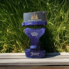 Juicy Couture Dog Harness  6 Foot Leash Set in Blue Large NEW