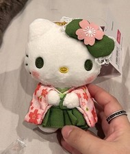 Hello Kitty Matcha Kimono Plush keychain Sanrio Character NEW JAPAN