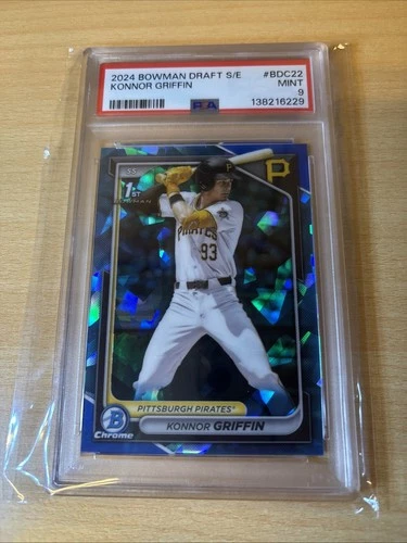 2024 Bowman Draft Chrome Sapphire Konnor Griffin RC PSA 9 BDC-22.  Low PSA Pop.