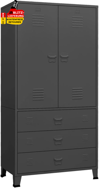 Kleiderschrank Garderobenschrank Schlafzimmerschrank Mehrzweckschrank 90X50X180C-image