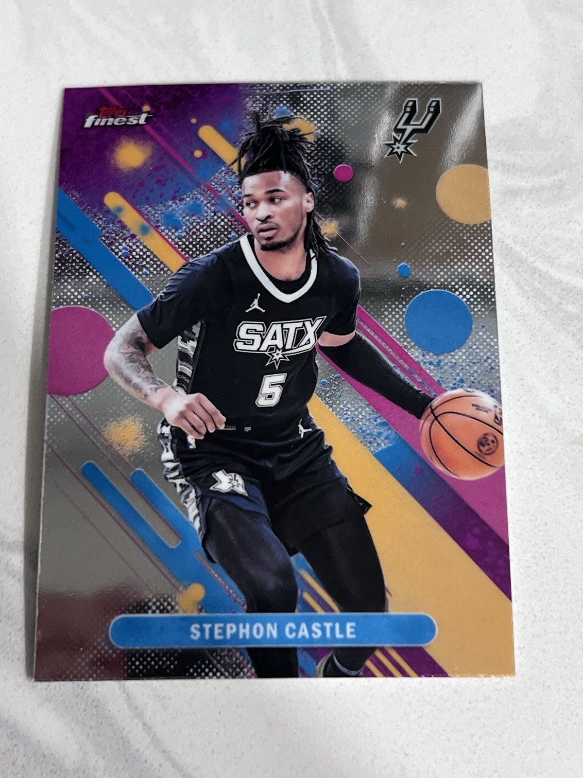 2025-26 Topps Finest Stephon Castle #100 San Antonio Spurs Common