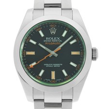 ROLEX Milgauss green glass 116400GV black V Number second hand mens