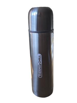 THERMA CHILL Edelstahl SILBER 500ml Isolierflasche NEU KOSTENLOSER VERSAND