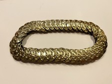 Vtg Gold Tone Metal Fish Scale Stretch Belt 70s One Size