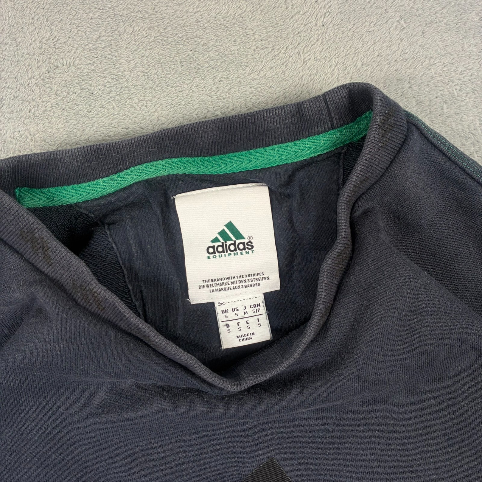 Vintage Adidas Equipment Navy Spellout Heavyweight Small Sweatshirt image 4