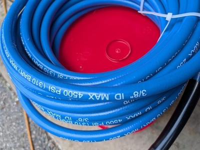 #ad Essential Washer Blue Pressure Washer Hose 50 ft With 3 8 Quick Connect Fittings $65.00