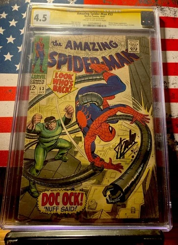 Amazing Spider-Man #53  Cgc 4.5 Signed By Stan Lee…!!