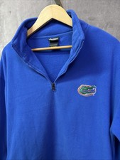 Vintage Pro Edge Florida Gators 1/4 Zip Fleece Pullover Blue Sweater Size L Y2K