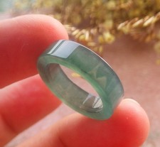 Video Certified Green 100 A JADE Jadeite Rectangle RING USA. 4.5    713704 AS