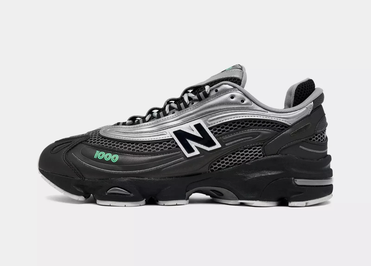 New Balance 1000 'Black Dark/Silver Metallic/Lime' | Men Sizes 7.5