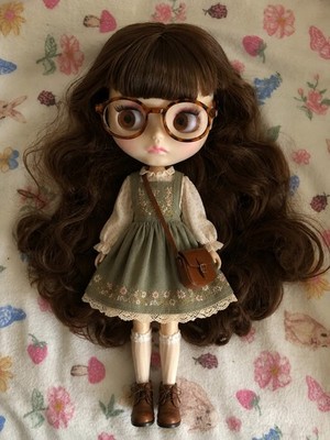 NEO Blythe Doll Brown Hair Custom 1/6 BJD Matte Face White Skin 12'' Body OOAK