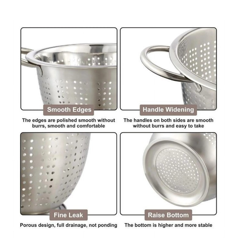Practical,SS 3QT Multi-Use Colander for Straining, Draining & Rinsing ...