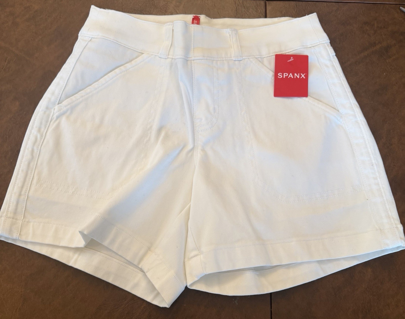 SPANX Stretch Twill Short Women’s XS High Rise Chino Pockets White