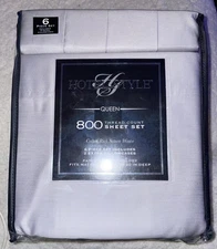 Hotel Style 800 Thread Count COTTON RICH SATEEN Weave Bed Sheet Set QUEEN 6 Pc