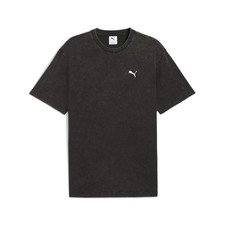 PUMA Elevated Essentials Acid Wash Crew Neck Short Sleeve T-Shirt Mens Black Cas
