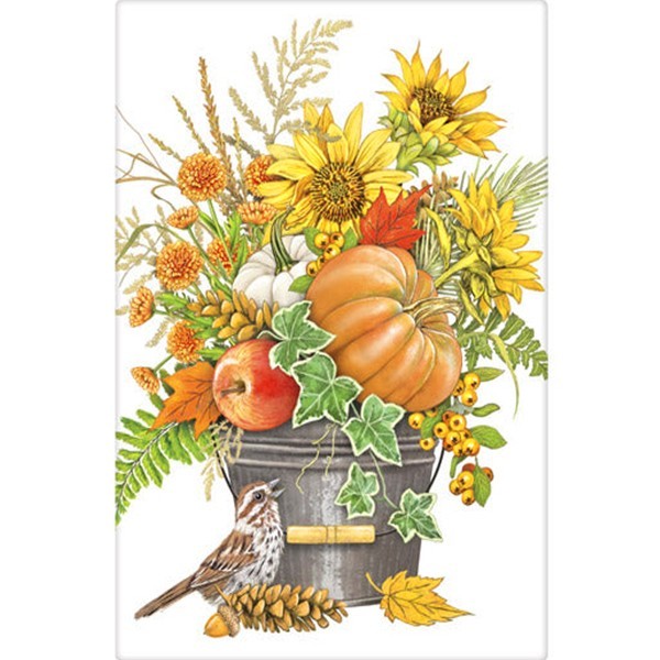 Mary Lake-Thompson Fall Flowers & Fruits Bucket & Bird Flour