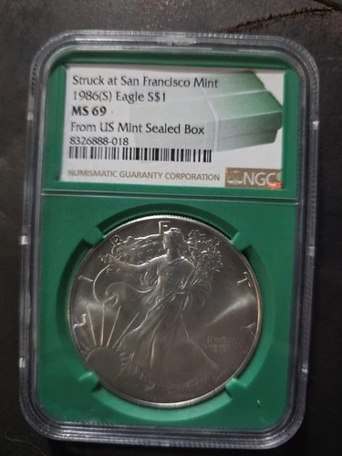 1986-S American Silver Eagle NGC 69 From US Sealed Box