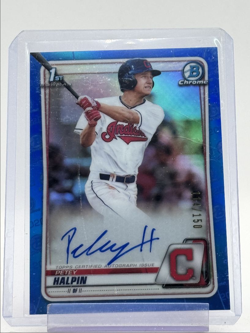 PETEY HALPIN 2020 BOWMAN CHROME DRAFT 1ST BLUE AUTO /150 Q5375